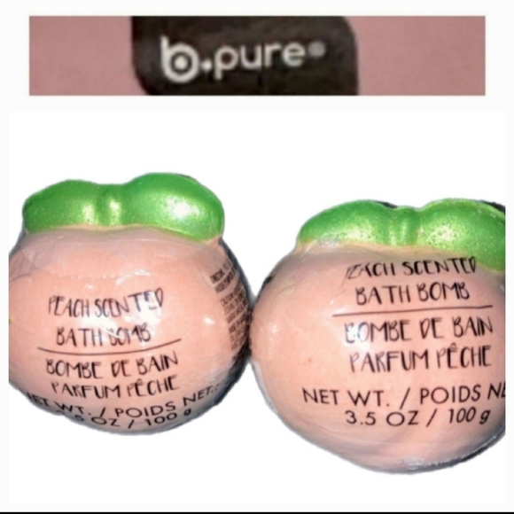 5/$20 B•Pure Set of Two “Georgia” Peach Shaped Scented Bath Bomb - Picture 1 of 10